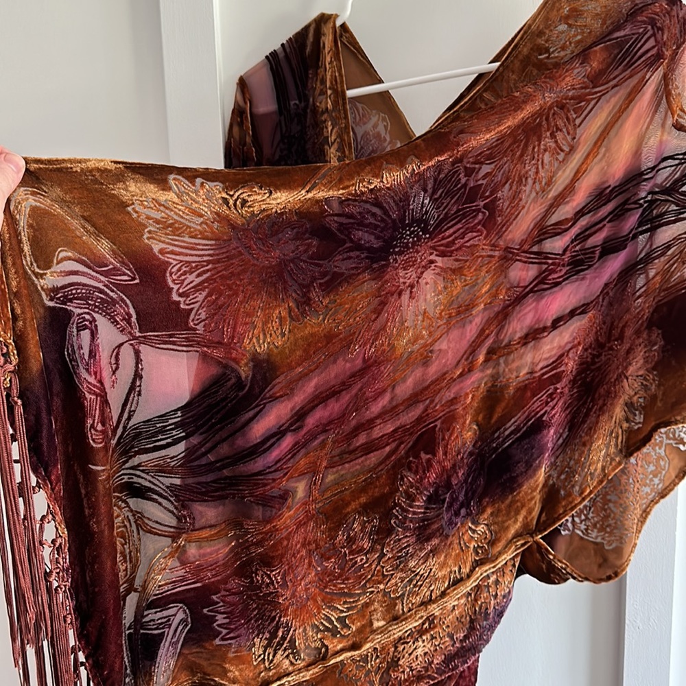 Duster floral with fringe